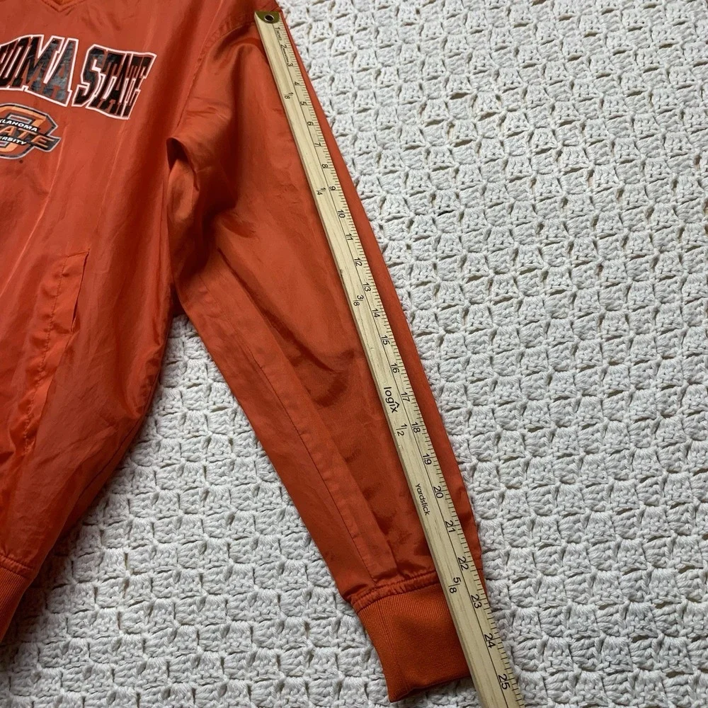 Red Oak Oklahoma State‎ University Jacket Men's Small Long Sleeve V-Neck Poly